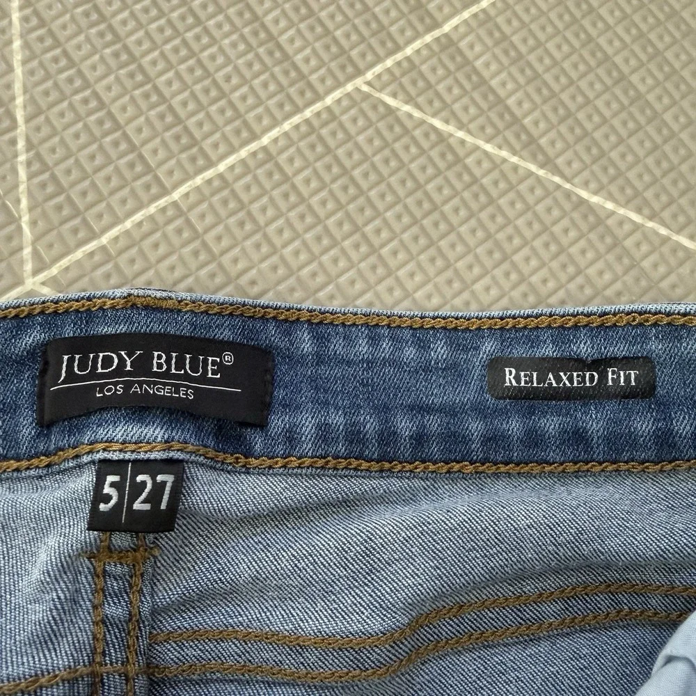 Judy Blue Relaxed Fit Jeans Size 5/27 JB82103MD Medium Wash Whiskering - Picture 6 of 11
